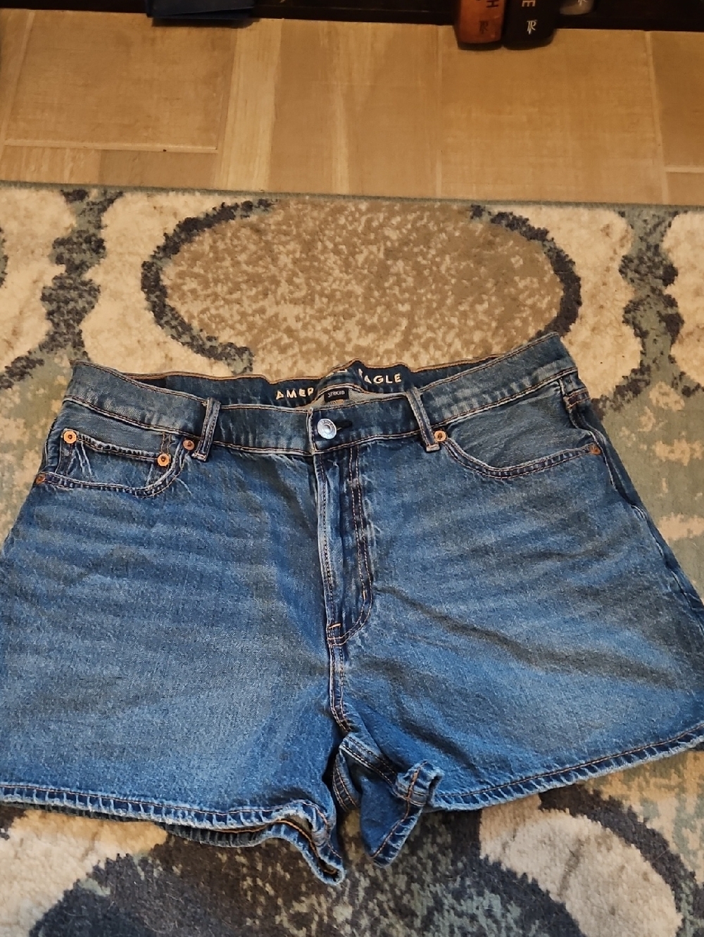 American Eagle Outfitters Blue Denim High-Rise Jean Shorts